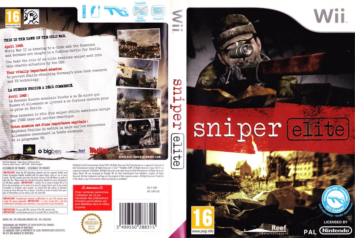 Sniper Elite box art for Wii